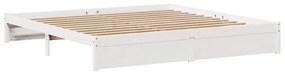 Estrutura de cama c/ cabeceira sem colchão 180x200 cm branco