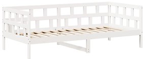 Conj. de sofá-cama c/ telhado 90x200 cm pinho maciço branco