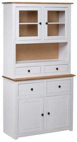 vidaXL Armário alto 93x40,5x180 cm pinho maciço Panama branco