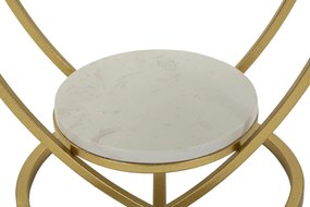 MESA DE APOIO CORAÇ CM Ø 40X45,5 DOURADO E BRANCO