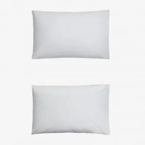Conjunto De 2 Fronhas Em Percal Lesia De 180 Fios Branco & 50 X 75 Cm - Sklum