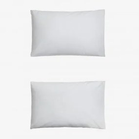 Pack De 2 Fronhas Em Algodão Percal De 180 Fios Lesia Branco & 50 X 75 Cm - Sklum