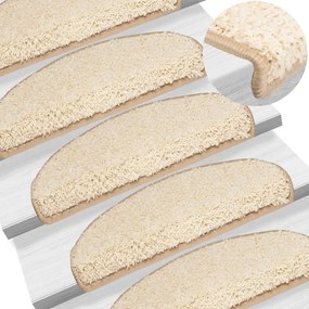 Tapetes de escadas 10 pcs 65x21x4 cm cor creme