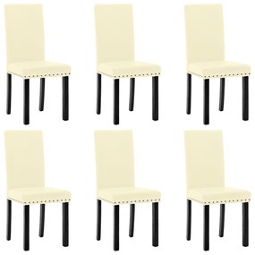vidaXL Cadeiras de jantar 6 pcs couro artificial cor creme