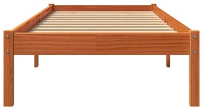 Cama sem colchão 100x200 cm pinho maciço castanho-mel