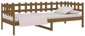 Sofá-cama 90x200 cm madeira de pinho maciça castanho mel