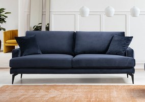 Sofá de 3 Lugares Papira – Azul Marinho – 205x90x88 cm