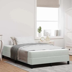 vidaXL Cama box spring com colchão Cinzento-claro 120 x 200 cm Veludo