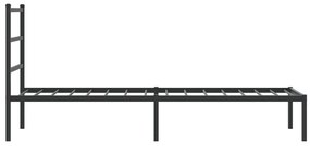 Estrutura de cama metal s/ colchão c/ cabeceira 75x190 cm preto