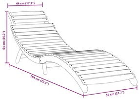 Espreguiçadeiras 2 pcs 184x55x64 cm acácia maciça cinza