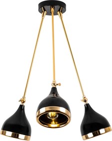 ****

Candeeiro de Teto Yildo – Preto e Dourado – 60 cm x 63 cm

**