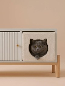 Cesto em tecido Teddy Family, para gato branco