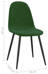 Cadeiras de jantar 2 pcs veludo verde-escuro