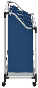 Separador de roupa suja com 3 sacos aço azul