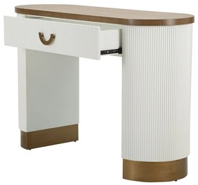Consola de Entrada Tolosa com Gaveta – 121x40x78 cm – Branco, Castanho