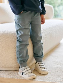 Calças jogger fáceis de vestir para menino azul-acinzentado
