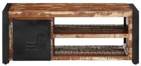 Mesa de centro multicor 90x50x36 cm madeira maciça recuperada
