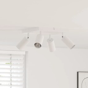 vidaXL Spotlight de Teto 4 Vias Ajustável Branco GU10