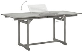 Mesa de jantar p/ jardim (120-170)x80x75 cm acácia maciça