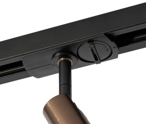 Foco moderno em bronze escuro para sistema de calhas monofásico - Iconic Ivy Moderno