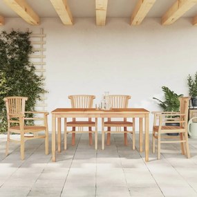 vidaXL 5 pcs conjunto de jantar p/ jardim madeira de teca maciça
