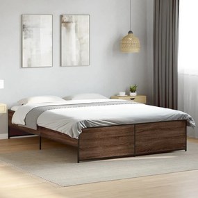 vidaXL Estrutura de cama 150x200cm derivados madeira/metal