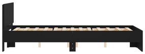 Estrutura de cama com cabeceira 120x190 cm preto
