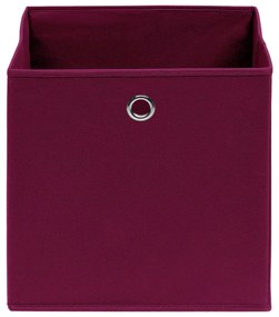 Caixas de arrumação 10 pcs 32x32x32 cm tecido vermelho escuro