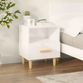 812018 vidaXL Mesa de cabeceira 40x35x47 cm branco brilhante