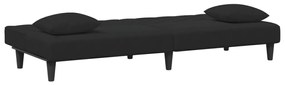 2 pcs conjunto de sofás com almofadas veludo preto