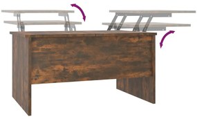 Mesa de centro80x50x42,5cm madeira processada carvalho fumado