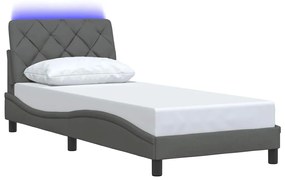 Estrutura de cama com LED sem colchão 90x200 cm tecido