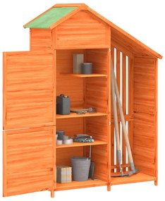Abrigo p/ ferramentas jardim 120x53,5x170 pinho maciço castanho