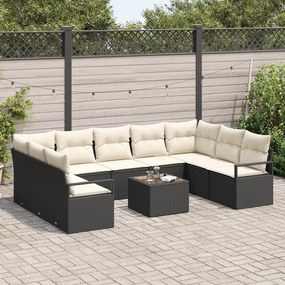 Conjunto de Sofás de Jardim vidaXL de 9 Peças com Almofadas de Rattan
