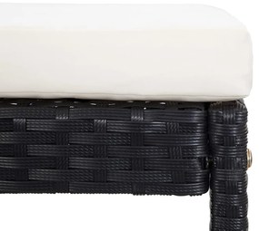 5 pcs conjunto de bar para jardim vime PE e vidro preto