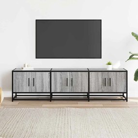 Móvel p/ TV 150x35x41 cm deriv. madeira/metal cinzento sonoma