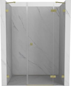 Mexen Lunar porta de duche de abrir direita 140 cm, transparente, dourado escovado - 834S-140-050-55-00-P