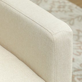Sofá Cama Individual Poltrona com 4 Rodas Encosto Reclinável Almofada Extra e Assento Acolchoado 69x82,5x84 cm Bege