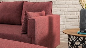 Sofá-cama de canto Bella – Vermelho Bordô – 205 x 85 x 140 cm