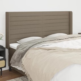 Cabeceira cama abas tecido 163x16x118/128 cm cinza-acastanhado