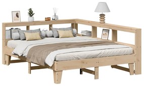Cama com estante sem colchão 160x200 cm pinho maciço