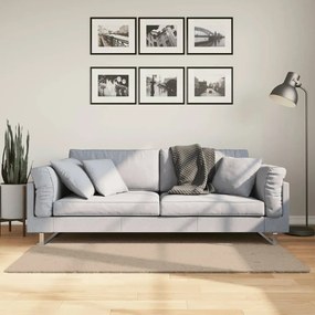 vidaXL Tapete pelo curto macio e lavável HUARTE 80x150 cm cor areia
