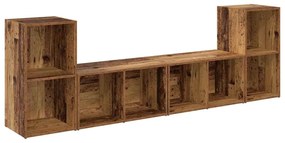 Conjunto de móvel de TV 4 pcs Madeira Antiga 72 x 35 x 36.5 cm