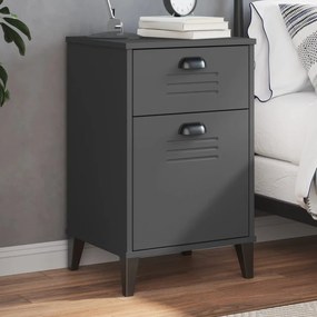 vidaXL Mesa de cabeceira VIKEN derivados de madeira cinzento antracite