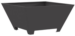 Fogueira Quadrada vidaXL Preta 60x60x30 cm em Aço