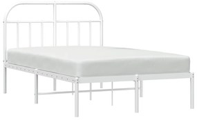 Estrutura de cama com cabeceira 120x200 cm metal branco