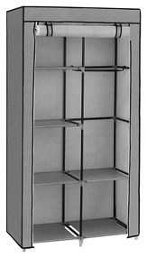 Guarda-roupa de tecido com 6 prateleiras e 2 varões | SONGMICS | 88 x 45 x 168 cm | cinzento | RYG084G22.