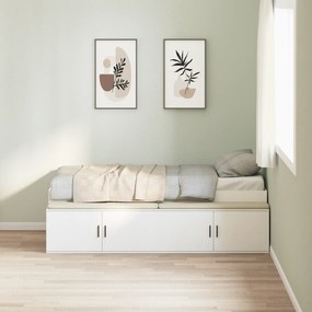 Cama de Armazenamento Branca 100x200 cm