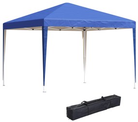 Outsunny Tenda Dobrável 3x3 m Tenda de Jardim com Bolsa de Transporte Altura Ajustável Anti-UV para Terraço Pátio e Exterior Azul | AOSOM Portugal