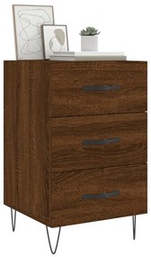 Mesa cabeceira 40x40x66 cm derivados madeira carvalho castanho